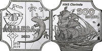Mauritius 500 Rupees Agalega Islands, Silver plated copper-nickel -
