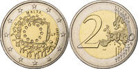 Malta 2 Euro 30 ans du drapeau de l'UE, Utrecht, Bi-Metallic -