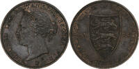 Jersey 1/24 Shilling Victoria, Heaton, Bronze, KM:7 -