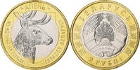 Belarus 2 Roubles Deer, Kazakhstan Mint, Bi-Metallic -