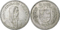 Switzerland 5 Francs Herdsman, Bern, Silver, KM:40 -