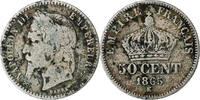 France 50 Centimes Napoleon III, Bordeaux, Silver -