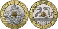 France 20 Francs Mont Saint Michel, Pessac, Bimetallic -