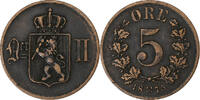 Norway 5 Öre Oscar II, Bronze, KM:349 -