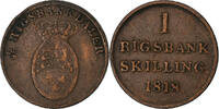Denmark Rigsbankskilling Frederik VI, Copenhagen, Copper -