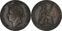 Great Britain 1/2 Penny George IV, London, Copper, KM:692 -