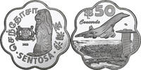 Singapore 50 Dollars Sentosa Island, Silver plated copper-nickel -