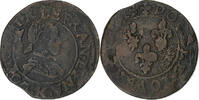 France Double Tournois Louis XIII, Bordeaux, Copper -