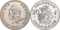 French Polynesia 20 Francs Paris, Nickel, KM:6 -