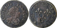 France Double Tournois Louis XIII, Feurs, Copper, Gadoury:11 -