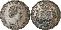 Kingdom of Sardinia 5 Lire Carlo Felice, Genoa, Silver -