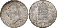 France 5 Francs Louis XVIII, Bordeaux, Silver, Gadoury:614 -