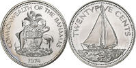 Bahamas 25 Cents Elizabeth II, Franklin Mint, Nickel, KM:63 -