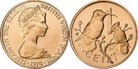 BRITISH VIRGIN ISLANDS Cent British Virgin islands, Elizabeth II, Franklin Mint, Proof, Bronze -