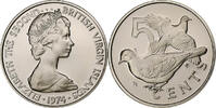 BRITISH VIRGIN ISLANDS 5 Cents British Virgin Islands, Elizabeth II, Franklin Mint, Proof -