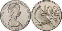 BRITISH VIRGIN ISLANDS 10 Cents British Virgin Islands, Elizabeth II, Franklin Mint, Proof -