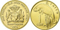 Guyana Cent Franklin Mint, Proof, Brass, KM:37 -