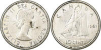 Canada 10 Cents Elizabeth II, Ottawa, Silver, KM:51 -