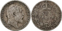 Great Britain 6 Pence Edward VII, British Royal Mint, Silvered bronze -