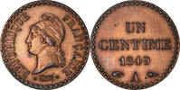 France Centime Coin, Dupré, Paris, Bronze, KM:754 -