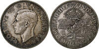 Great Britain 2 Shillings George VI, British Royal Mint, Silver -
