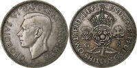 Great Britain 2 Shillings George VI, British Royal Mint, Silver -