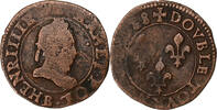 France Double Tournois Henri III, Rouen, Copper -