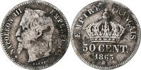 France 50 Centimes Napoleon III, Strasbourg, Silver -