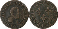 France Double Tournois Henri IV, Nantes, Copper -