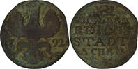 German States 12 Heller City of Aachen, Bronze -