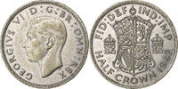 Great Britain 1/2 Crown George VI, British Royal Mint, Silver -