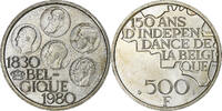 Belgium 500 Francs Independence, Brussels, Silver Clad Copper-Nickel -