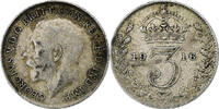 Great Britain 3 Pence George V, London, Silver -