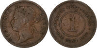 Straits Settlements Cent Victoria, Calcutta, Copper -