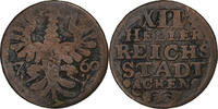 German States 12 Heller City of Aachen, Bronze -