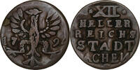German States 12 Heller City of Aachen, Bronze -