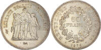 France 50 Francs Coin, Hercule, Paris, Silver, KM:941.1 -