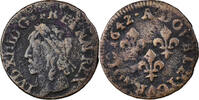 France Double Tournois Louis XIII, Paris, Copper -