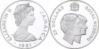 Jamaica 25 Dollars Elizabeth II, Royal Wedding, Llantrisant, Proof -