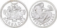 Barbados 10 Dollars Elizabeth II, Franklin Mint, Proof, Silver -