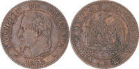 France 2 Centimes Coin, Napoleon III, Paris, Bronze -