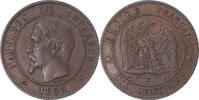 France 10 Centimes Coin, Napoleon III, Lille, Bronze -