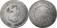 ITALIAN STATES 5 Franchi LUCCA, Felix and Elisa, Firenze, Silver -