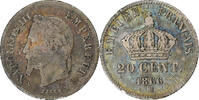 France 20 Centimes Napoleon III, Strasbourg, Silver -