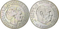 Denmark 10 Kroner Margrethe II, Copenhagen, Silver -