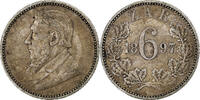 South Africa 6 Pence Kruger, Pretoria, Silver -