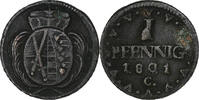 Electorate of Saxony Pfennig Friedrich August III, Copper -