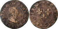 France Double Tournois Henri III, Paris, Copper -