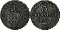 Kingdom of Prussia 3 Pfenninge Wilhelm I, Berlin, Copper -