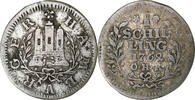 Free city of Hamburg Schilling Free Hanseatic city of Hamburg, Hamburg, Billon -